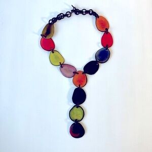 Tagua Nut Organic Multicolor Statement Necklace